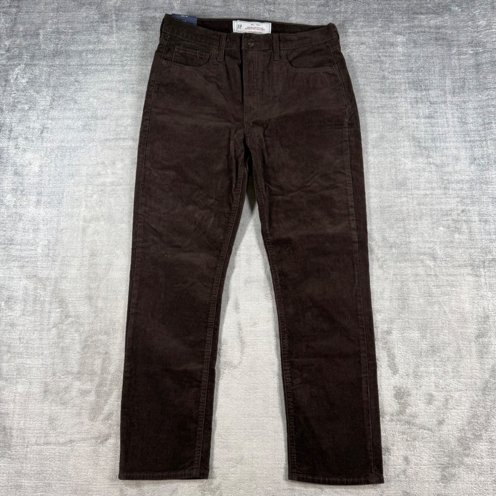 Gap Corduroy Pants Women 30 Regular Brown Vintage Slim High Rise Stretch Cords